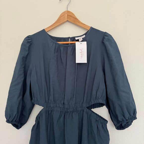NWT Isabel Ingrid + Isabel Elbow Sleeve Cutout Midi Maternity Dress Navy Small - Picture 4 of 7